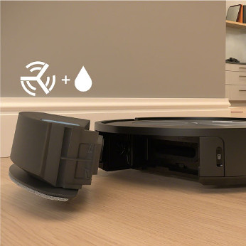 Vyměnitelný sběrný koš promění v mžiku vysavač iRobot Roomba Combo j5+ v kombinovaný vysavač a mop